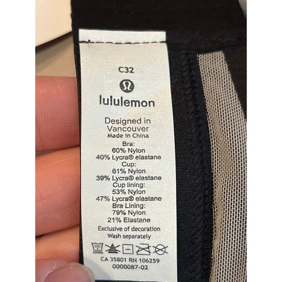 Lululemon NEW Awake to Lace Bra Size 32C Black and Barely Beige - Picture 9 of 11